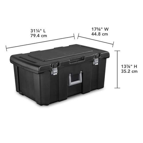 Sterilite Footlocker Stackable Storage Bin with Latching Lid Wheels B00ESLT6NE New