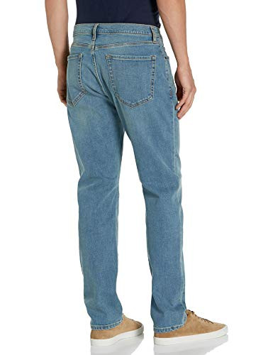 AMAZON ESSENTIALS MEN'S ATHLETIC-FIT STRETCH JEANS - 38x34 - LIGHT BLUE VINTAGE