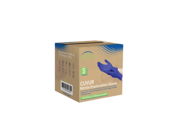 POWDER-FREE NITRILE GLOVES FOR MEDICAL EXAMINATIONS, 1000 COUNT SIZE S - BLUE New