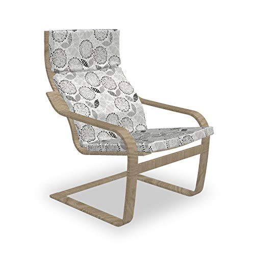 Lunarable Sketch Armchair Pad and Slipcover B07ZDD328Q - Grey White New