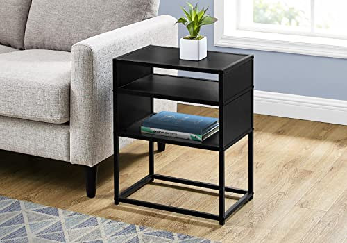 Monarch Specialties 3505 Accent Table, Metal, Laminate, Black New