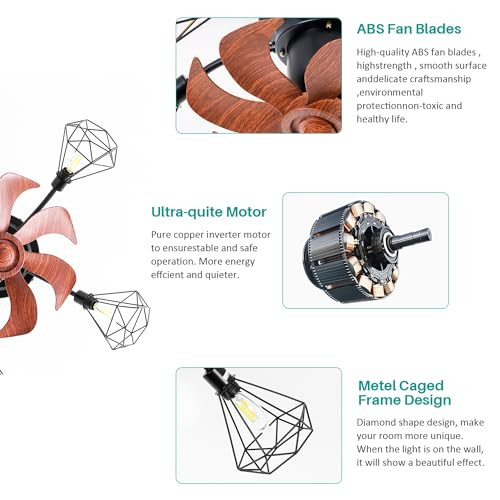 OSGNER Ceiling Fans with Lights Low Profile Lighting Ceiling Fans New