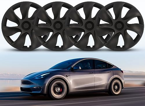 Tearnelna Model Y Wheel Covers 19" for Tesla Model Y - Matte Black New