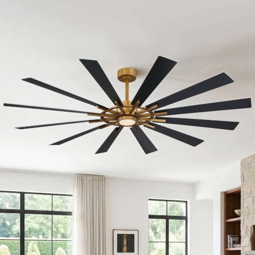 PARROT UNCLE 72 IN. INDOOR GOLD WINDMILL CEILING FAN LIGHT REMOTE - GOLD/BLACK