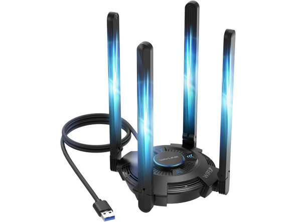 WAVLINK BE6500 USB WiFi 7 Adapter for Desktop PC, Tri-Band PC WiFi Adapter