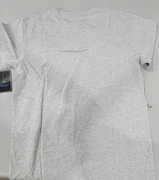 BLUE ICE MEN'S SHORT SLEEVE CREW NECK CLASSIC T-SHIRT SIZE: MEN L - HEATHER GRAY New