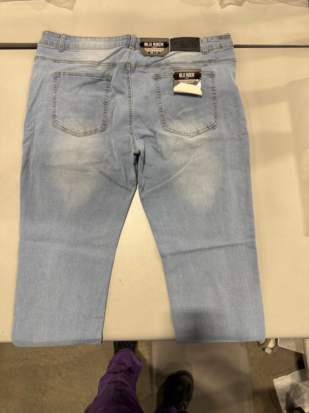 BLU ROCK DENIM STRETCH MEN'S DENIM JEANS - SIZE: MEN 40X31 - LIGHT BLUE