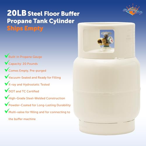 Flame King YSN201BT 20LB Steel Floor Buffer Propane Tank Cylinder - White New