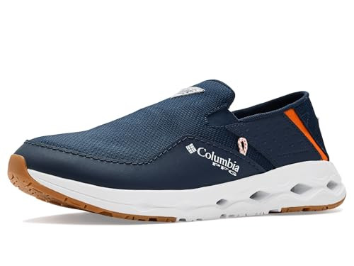 COLUMBIA MENS PFG BAHAMA X SLIP-ON - SIZE: MEN 10 - COLLEGIATE NAVY/ORANGE