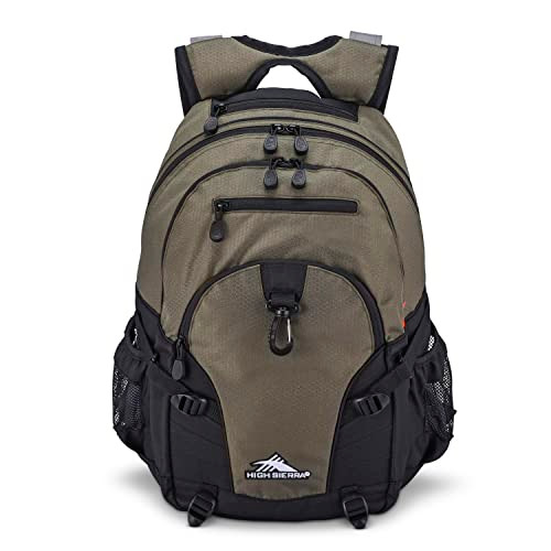 53646-1633 High Sierra Loop-Backpack, Travel, or Work Bookbag - Olive - One Size New