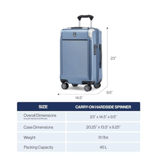 TRAVELPRO PLATINUM ELITE HARDSIDE CARRY-ON LUGGAGE, 21" - SHADOW BLACK New