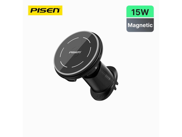 PISEN Qi2 magnetic wireless car charger mount (TP-C70/ Black)