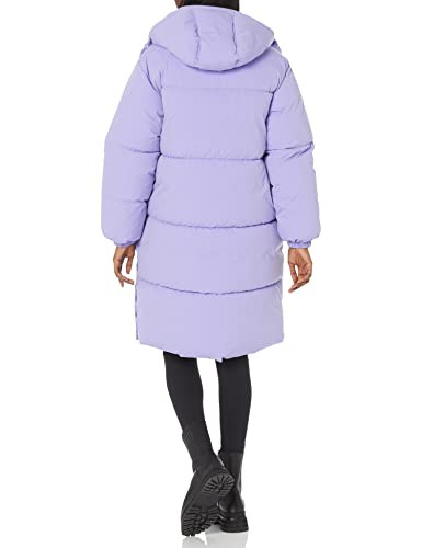 Amazon Essentials Women's Oversized Long Hooded Insulated Puffer Jacket Purple New