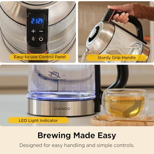 CUCKOO 1.7L GLASS KETTLE TEA INFUSER, CK-G170BS - SILVER