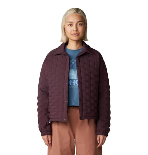 OL0547 Mountain Hardwear Women's Stretchdown Light Snap Jacket, Blackberry, XL New