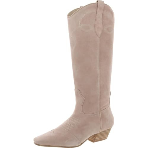 Steve Madden Women's Dollie Western Boot, Sand Suede, Size 7.5
