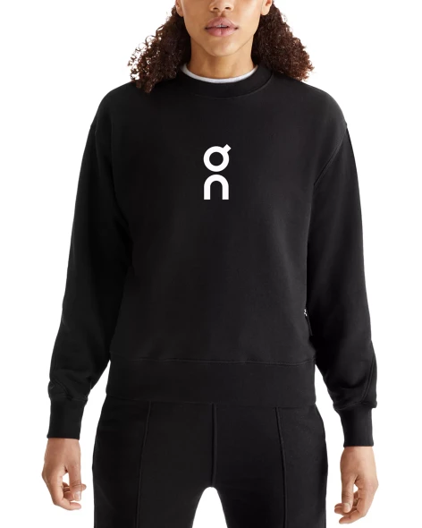 ON-RUNNING CLUB CREW SWEATSHIRT - SIZE: WOMEN L - BLACK New