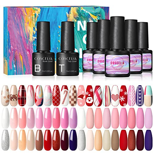 COSCELIA 20pcs Glitter Gel Nail Polish Set Fall Colors B09286B3TQ - NEW New