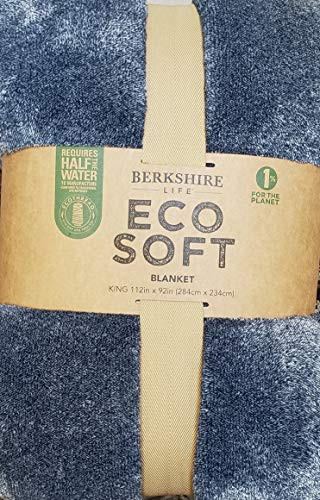 B08S5K281C King Blue Berkshire Life Eco Soft Blanket 112 by 92 inches New