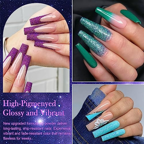Aikker 27 Pcs Galaxy Color Dip Powder Nail Kit Starter B099PLV68M - MULTICOLOR New