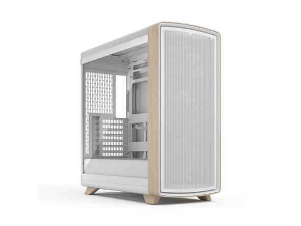 Fractal Design Summit Chalk White TG Light Oak PC Gaming Case - Tempered Glass