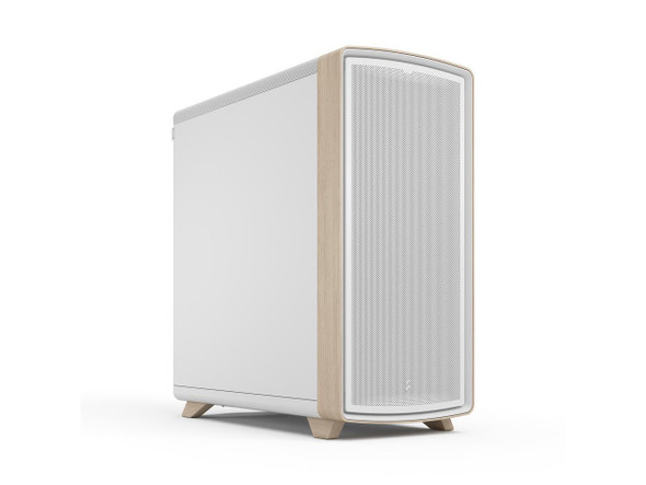 Fractal Design Summit Chalk White Solid Light Oak PC Gaming Case - Three