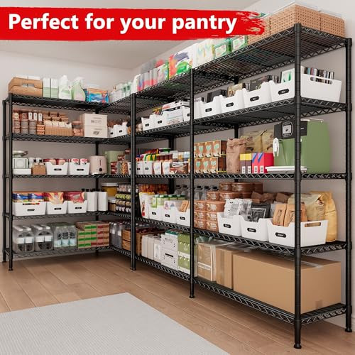 5 Tier Metal Shelving Unit Storage Shelves Load 1500LBS,Adjustable Wire Shelving New