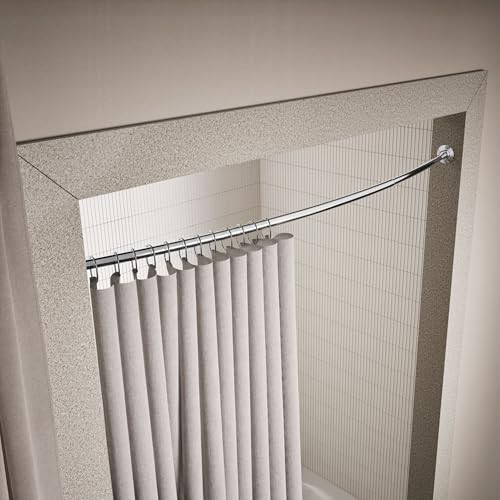 KOHLER Expanse curved shower rod traditional design polished stainless K-9349-S