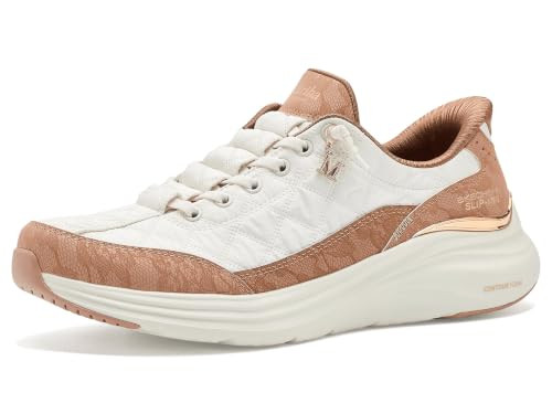 188065 SKECHERS MARTHA STEWART SLIP-INS COZY FIT FOAM, SIZE 6.5, TAN