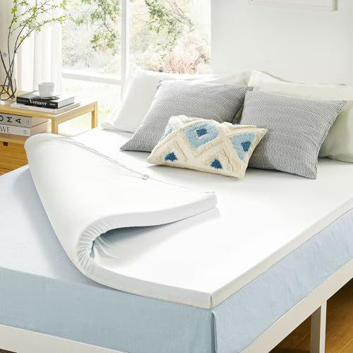 Best Price Mattress 3" Gel Memory Foam Topper Cover, CertiPUR-US, Twin - White New
