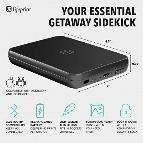 Lifeprint Ultra Slim Printer Portable Bluetooth Photo Video GIF Instant Printer