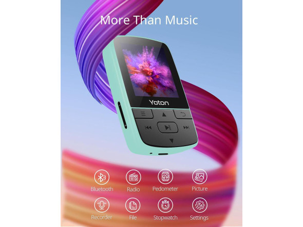 YOTON MP3 Player with Bluetooth 5.2, 64GB Storage Included, Mini Size, HiFi