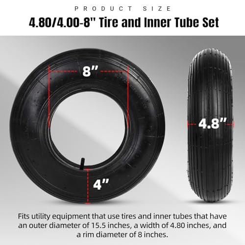 AR-PRO 4.80/4.00-8" Tire and Inner Tube Set - Universal Replacement Tires New