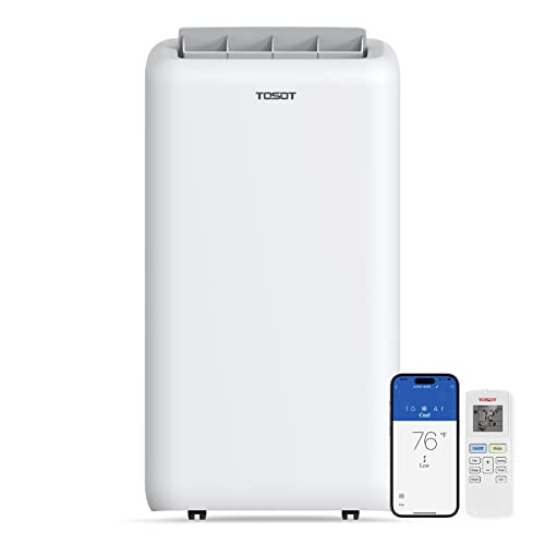 TOSOT 14,000 BTU (9,600 BTU SACC) Smart WiFi Portable Air Conditioner, White