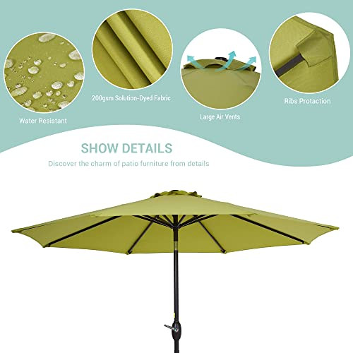 MISSBRELLA Bonosuki 9ft Patio Umbrella Outdoor Umbrella 8 Ribs - Lemon New