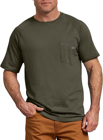 DICKIES MENS PERFORMANCE COOLING TEE SS600 - SIZE: MEN 3XL - MOSS GREEN New