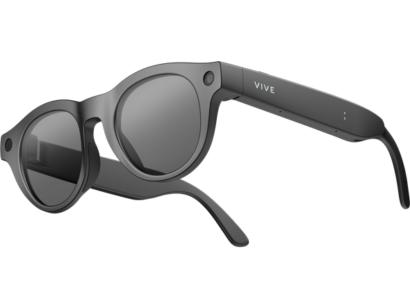 VIVE Eagle™ AI Glasses – Round, Charcoal Black, Sunglass Lens