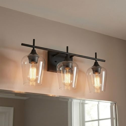 SAVOY HOUSE OCTAVE 3 LIGHT 21" WIDE BATHROOM VANITY LIGHT - MATTE BLACK