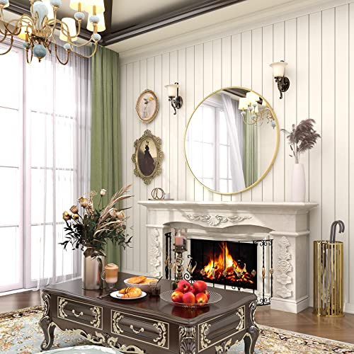 BEAUTYPEAK 30 INCH ROUND MIRROR METAL FRAME CIRCLE MIRROR - GOLD