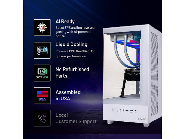 Skytech Gaming Azure 3 Gaming PC, AMD Ryzen 7 9700X 3.8GHz, AMD RX 9070XT 16GB