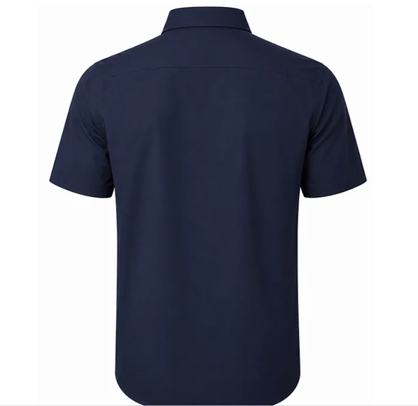 JAMES TAILOR SHORT SLEEVE DRESS SHIRT - SIZE: MEN S - NAVY New