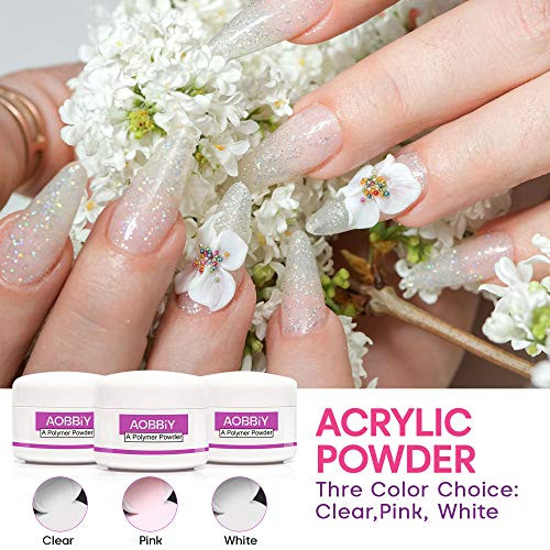 AOBBIY Acrylic Nail Kit Professional Manicure Acrylic B08KGW9RQ1 - Pink New