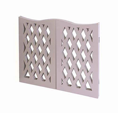 KOVOT Wood Freestanding Foldable Adjustable 3-Section Pet Gate Gray Diamond New