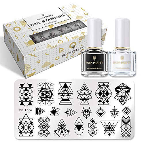 BORN PRETTY Nail Stamping Starter Kit, Nail Art 11 Varnish, 2 Bottles - NEW New