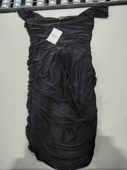 FOREVER 21 WOMEN'S MINI LEN DRESS - SIZE: WOMEN M - BLACK New