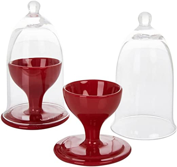 725791611 CURTIS STONE 2 PACK EGG CUP & CLOCHE - RED New