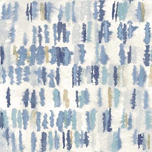 RoomMates Blue Watercolor Fountain Peel and Stick Wallpaper New