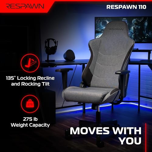 Respawn 110 Gaming Chair Ergonomic Office Chair with Headrest RSP-110V3F - Gray