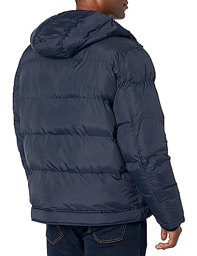Levi's Men's Heavyweight Mid-Length Puffer Jacket Military Style, Navy, XLarge New