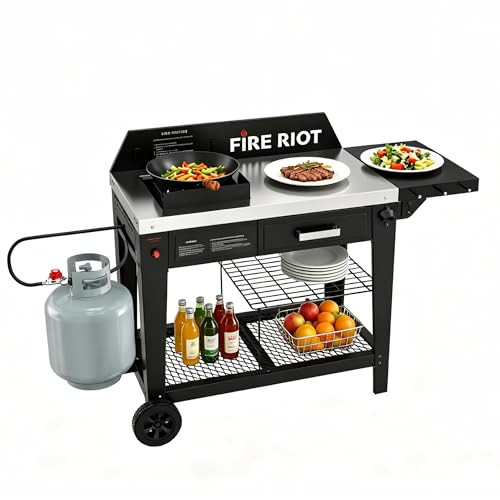 FIRE RIOT OUTDOOR PROPANE WOK COOKING STATION 50,000 BTU - BLACK